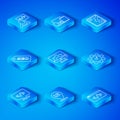 Set line Front end development, Web, UI or UX design, Website statistic, SEO optimization, and icon. Vector Royalty Free Stock Photo