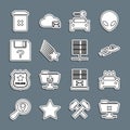 Set line FTP cancel operation, Car wash, UFO flying spaceship and alien, rental, Falling star, Unknown document, Trash