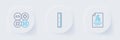 Set line Function mathematical symbol, Ruler and Calculator icon. Vector