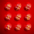 Set line Function mathematical symbol, Triangular ruler, Acute trapezoid shape, Mathematics sets and B, XYZ Coordinate Royalty Free Stock Photo