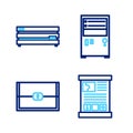 Set line Game guide, Chest for game, Computer and Video console icon. Vector Royalty Free Stock Photo