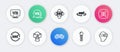 Set line Gamepad, 3d modeling, 360 degree view, VR controller game, Virtual reality glasses and icon. Vector