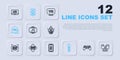Set line Gamepad, 360 degree view, Wide angle picture, VR controller game, Virtual reality, 3d modeling and Augmented AR