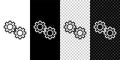 Set line Gear icon isolated on black and white background. Cogwheel gear settings sign. Cog symbol. Vector Royalty Free Stock Photo