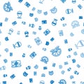 Set line Genetic engineering modification, Genetically modified orange and GMO on seamless pattern. Vector
