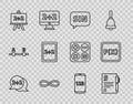 Set line Geometric figure Cone, Open book, Human brain, Function mathematical symbol, Calculator, Calculation, Book with