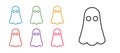 Set line Ghost icon isolated on white background. Happy Halloween party. Set icons colorful. Vector Royalty Free Stock Photo