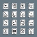 Set line GIF file document, PHP, OGG, MAX, MOV, RUBY and JS icon. Vector Royalty Free Stock Photo