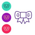 Set line Gift bow icon isolated on white background. Set icons colorful. Vector Royalty Free Stock Photo