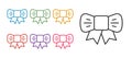Set line Gift bow icon isolated on white background. Set icons colorful. Vector Royalty Free Stock Photo