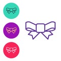 Set line Gift bow icon isolated on white background. Set icons colorful. Vector Royalty Free Stock Photo