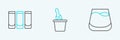 Set line Glass of whiskey, Shot glass and Champagne in an ice bucket icon. Vector