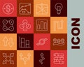 Set line Graph, chart, diagram, Location, Arrow, Intersection point, Pie infographic, Infographic element, Dollar symbol