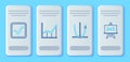 Set line Graph, schedule, chart, diagram, Square root and Chalkboard icon. Vector