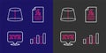 Set line Graph, schedule, chart, diagram, XYZ Coordinate system, Function mathematical symbol and Geometric figure icon
