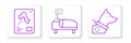 Set line Guide dog, X-ray shots and Hospital bed icon. Vector