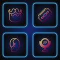 Set line Hand mirror, Baldness, Mustache beard and Blade razor. Gradient color icons. Vector Royalty Free Stock Photo