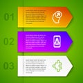 Set line Head hunting concept, Startup project and Piece of puzzle. Business infographic template. Vector Royalty Free Stock Photo