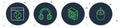 Set line Headphones, Computer, Python programming language and mouse icon. Vector Royalty Free Stock Photo