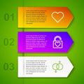 Set line Heart, Lock and heart, Gender and Envelope with Valentine. Business infographic template. Vector