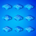 Set line Hierarchy organogram chart, Failed access cloud storage, Cloud technology data transfer, Network connection Royalty Free Stock Photo