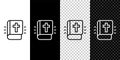 Set line Holy bible book icon isolated on black and white, transparent background. Vector Royalty Free Stock Photo