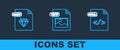Set line HTML file document, RUBY and TIFF icon. Vector Royalty Free Stock Photo