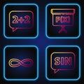 Set line Human brain, Function mathematical symbol, Graph, schedule, chart, diagram and Geometric figure Cube. Gradient