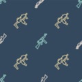 Set line Hunting gun, MP9I submachine and Tommy on seamless pattern. Vector Royalty Free Stock Photo
