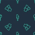 Set line Ice cream, Bread toast and Lollipop on seamless pattern. Vector Royalty Free Stock Photo