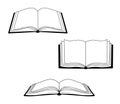 Set of line Icon of open book. Vector outline illustration of isolated on white. Reading symbol Royalty Free Stock Photo
