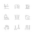 Set line icons of acupuncture