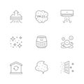 Set line icons of air purification