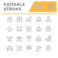 Set line icons of airport Royalty Free Stock Photo