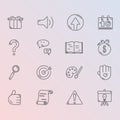 Set of line icons.