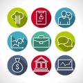 Set of line icons of business people organization, human resource management, company development, career progress