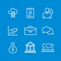 Set of line icons of business people organization, human resource management, company development, career progress