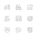 Set line icons of car detailing