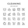 Set line icons of cleaning Royalty Free Stock Photo