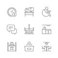 Set line icons of co-working