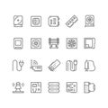 Set line icons of computer components Royalty Free Stock Photo