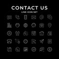 Set line icons of contact us Royalty Free Stock Photo