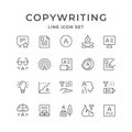 Set line icons of copywriting