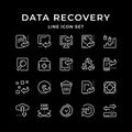 Set line icons of data recovery Royalty Free Stock Photo