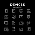 Set line icons of devices and gadgets Royalty Free Stock Photo