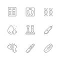 Set line icons of diabetes Royalty Free Stock Photo