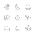 Set line icons of eczema Royalty Free Stock Photo