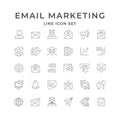 Set line icons of email marketing Royalty Free Stock Photo