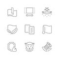 Set line icons of fabric