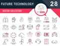 Set Vector Flat Line Icons Future Technology Royalty Free Stock Photo
